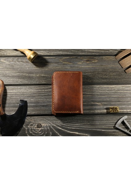 El Yapımı Hakiki Deri Minimal Kartlık – Unisex, Kişiselleştirme, Cebe Sığan Tasarım, Hediyelik Özel Kutusunda