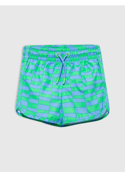 Erkek Bebek Yeşil Desenli Mayo