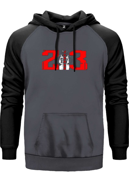Michael Jordan 23 Gri Renk Reglan Kol Kapşonlu Sweatshirt