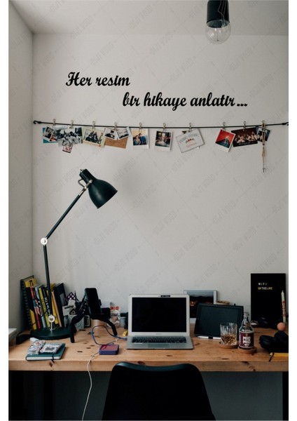 Her Resim Bir Hikaye Anlatır Duvar Yazısı Dekoru Ahşap Motto