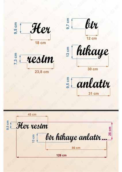 Her Resim Bir Hikaye Anlatır Duvar Yazısı Dekoru Ahşap Motto