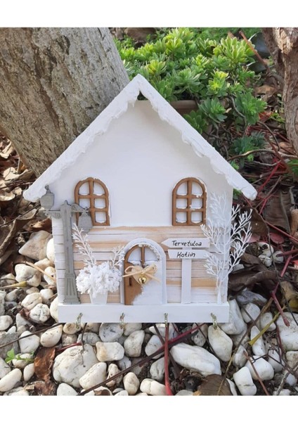 Psacraft Kar Çatılı Anahtarlık Askısı Ahşap 23 x 25 Mdf Duvar Süsü