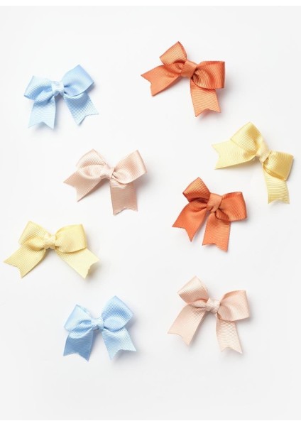 Çok Renkli Sonbahar 8'li Kurdele Fiyonk Klips Toka Set fiyatları