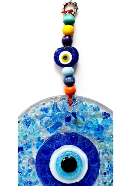 Mavi Nazar Boncuklu Kesme Cam Desenli Duvar Süsü Nazarlık modelleri