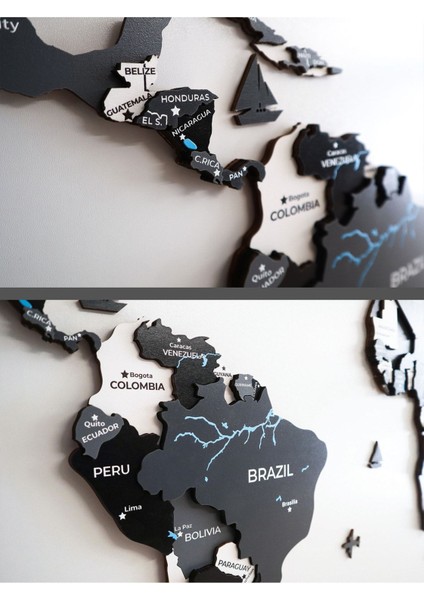 Gri Ahşap Dünya Haritası fırsatları