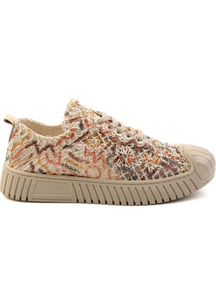 Bej Çok Renkli Leather Kadın Sneaker K01331175016