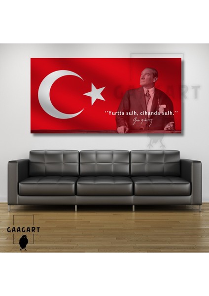 Panoramik Kanvas Makam Panosu Atatürk Sözleri ‘’yurtta Sulh, Cihanda Sulh.’’