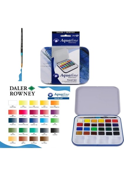 Da Capo Cold Press Suluboya Defteri 300 Gr. A5 12 Yaprak Aquafine Tablet 1/2 Suluboya Travel Set 24