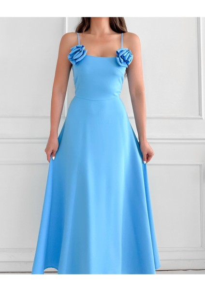Askısında Rose Detail Elbise modelleri