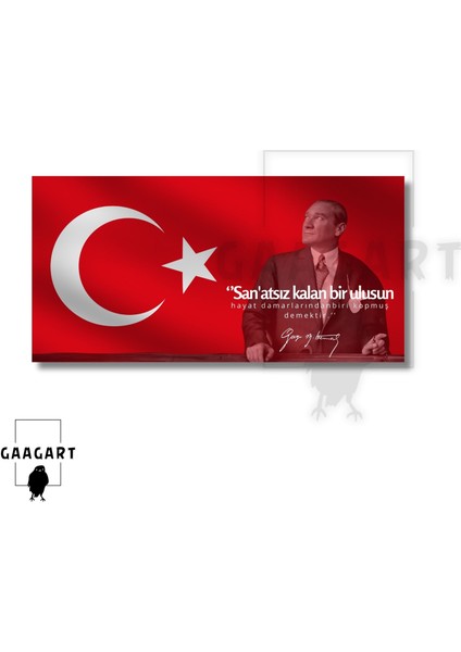 Panoramik Kanvas Makam Panosu Atatürk Sözleri Sanatsız Kalan Bir Ulusun Hayat Damarlarından Biri Kopmuş Demektir.