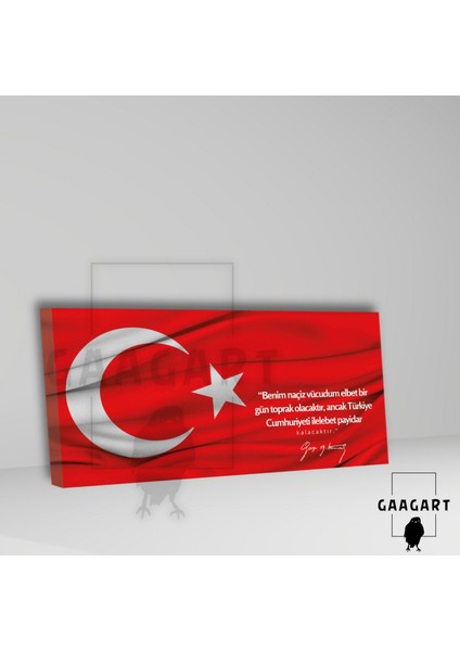 Panoramik Kanvas Makam Panosu Türk Bayrağı Atatürk Benim Naçiz Vücudum Elbet Bir Gün Toprak Olacaktır. fiyatları