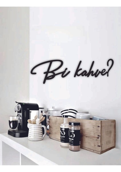 Siyah Ahşap Bi Kahve Duvar Dekoru - Mutfak Cafe Kahve Köşesi Için 60X20CM Mdf Tablo