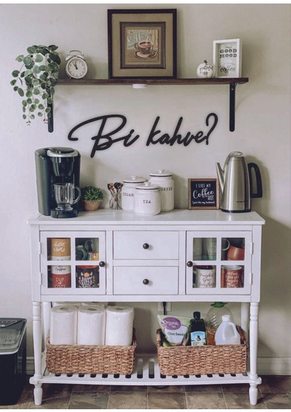 Siyah Ahşap Bi Kahve Duvar Dekoru - Mutfak Cafe Kahve Köşesi Için 60X20CM Mdf Tablo