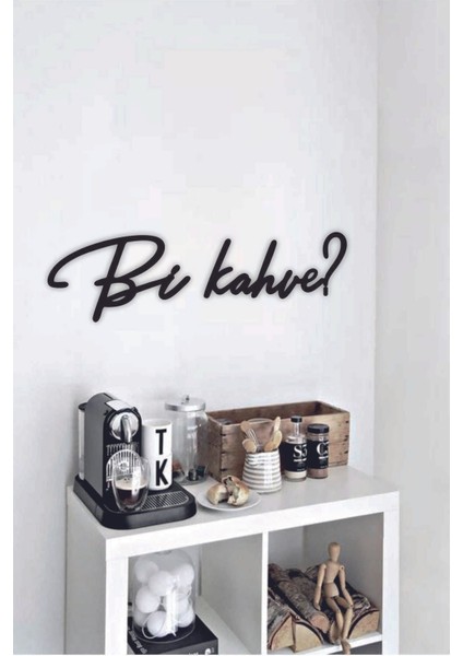 Siyah Ahşap Bi Kahve Duvar Dekoru - Mutfak Cafe Kahve Köşesi Için 60X20CM Mdf Tablo
