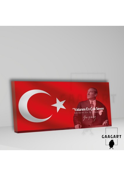 Panoramik Kanvas Makam Panosu Atatürk Sözleri ‘’vatanını En Çok Seven Görevini En Iyi Yapandır.’’ fiyatları