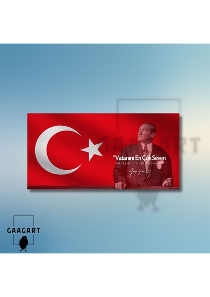 Panoramik Kanvas Makam Panosu Atatürk Sözleri ‘’vatanını En Çok Seven Görevini En Iyi Yapandır.’’ modelleri