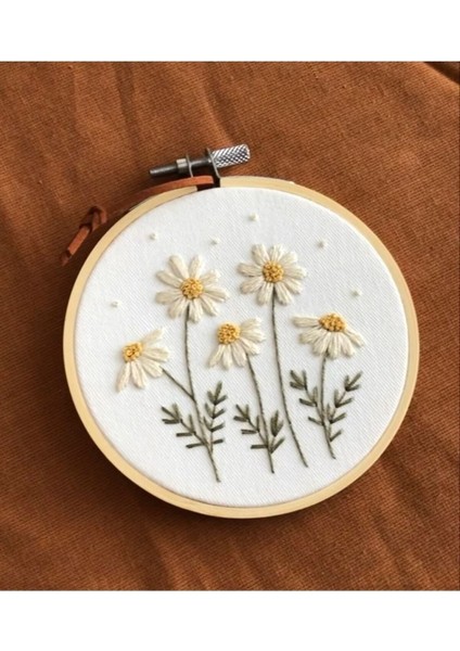 Bebek/çocuk Odası Isimli Kapı Süsü/punch Nakış /bebek Hediyelik Papatya Pano 15 cm