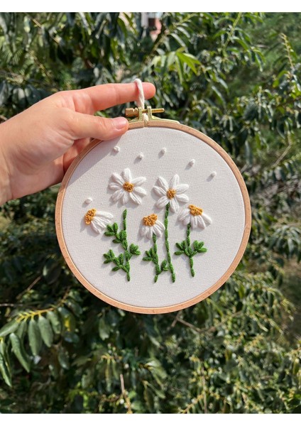 Bebek/çocuk Odası Isimli Kapı Süsü/punch Nakış /bebek Hediyelik Papatya Pano 15 cm fırsatları