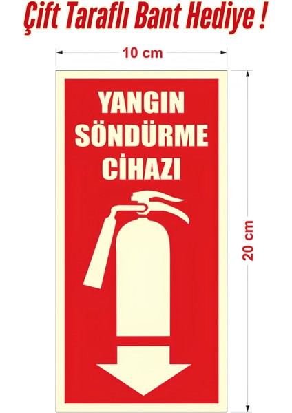 Fotolümen Fosforlu Yangın Söndürme Cihazı Levhası Bant Hediyeli