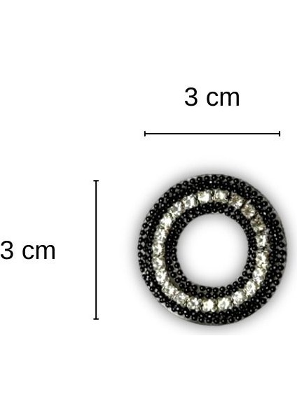 Yapıştırma 3'lü Siyah Metal Boncuklu Taşlı Aksesuar modelleri
