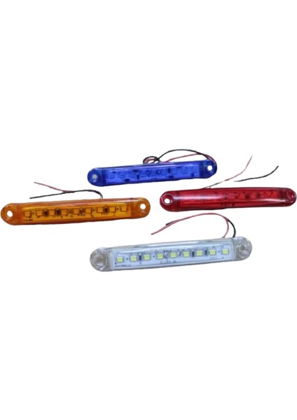 Dorse Parmak Lamba 12 -24 Volt 9 Ledli (Kırmızı Renk)10 Adet Parmak LED Dorse Kamyon LED Lamba