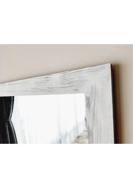 Masif Ahşap Dikdörtgen Beyaz Dekoratif Duvar Salon Ofis Aynası 160X60 cm fiyatları