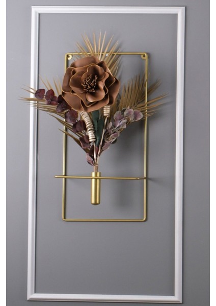 2 Adet Kare Gold Metal Çiçeklik , Modern Dekoratif Metal Çiçeklik modelleri