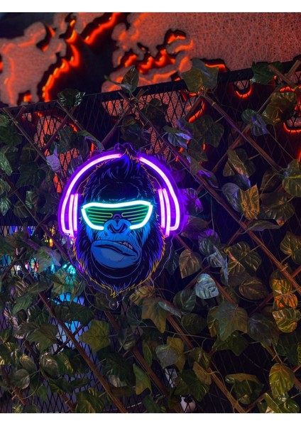 'goril' Işıklı ve Uv Baskılı Neon LED Dekoratif Duvar Tabelası (34X40CM) fiyatları