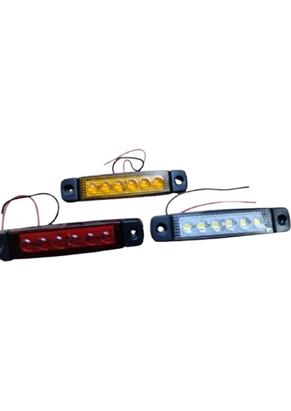 Dorse Parmak Lamba 12 -24 Volt 6 Ledli (Kırmızı Renk)10 Adet Parmak LED Dorse Kamyon LED Lamba