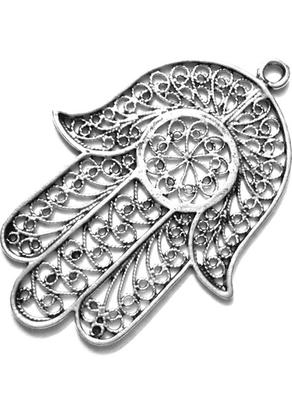 925 Ayar Gümüş Hamsa Hz. Fatima'nın Eli 6 cm 6,45 Gram No. 6892