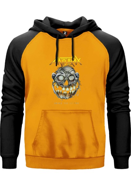 Anthrax Amung The Living Sarı Renk Reglan Kol Kapşonlu Sweatshirt