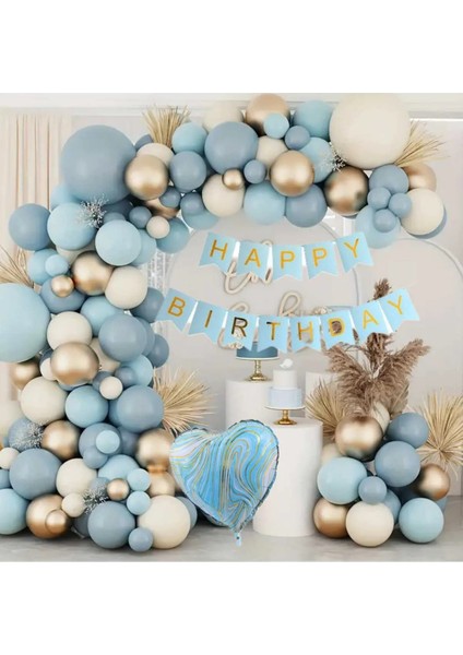 Mavi Happy Bırthday Balon Seti