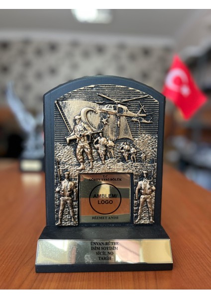Hizmet Anısı Türk Bayraklı Komando Biblosu