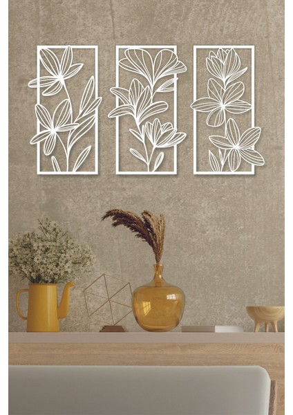 Çiçekler Modern Minimalist 3 Lü Tablo Seti fiyatları