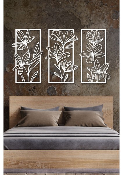 Çiçekler Modern Minimalist 3 Lü Tablo Seti fırsatları