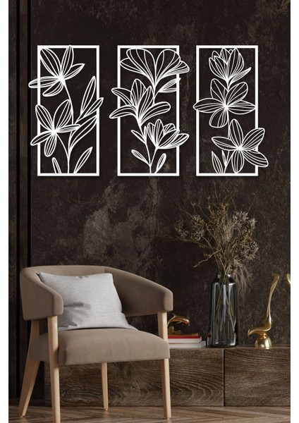 Çiçekler Modern Minimalist 3 Lü Tablo Seti indirimleri
