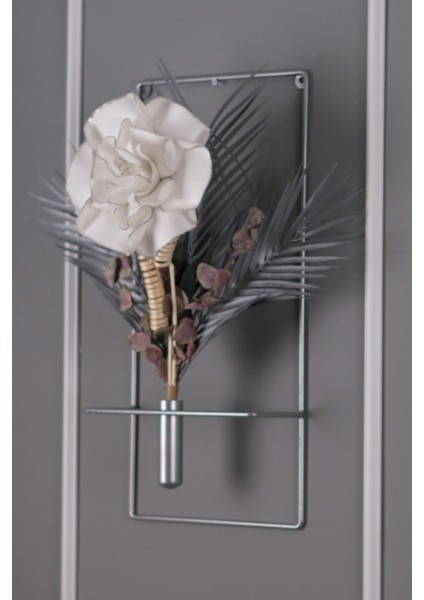 Kare Mat Gümüş Çiçeklik (2 Adet ), Modern Dekoratif Duvar Dekoru Metal Çiçeklik fiyatları