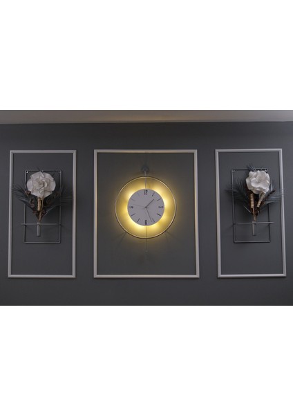 Kare Mat Gümüş Çiçeklik (2 Adet ), Modern Dekoratif Duvar Dekoru Metal Çiçeklik modelleri