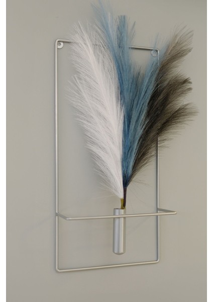 Kare Mat Gümüş Çiçeklik (2 Adet ), Modern Dekoratif Duvar Dekoru Metal Çiçeklik fırsatları