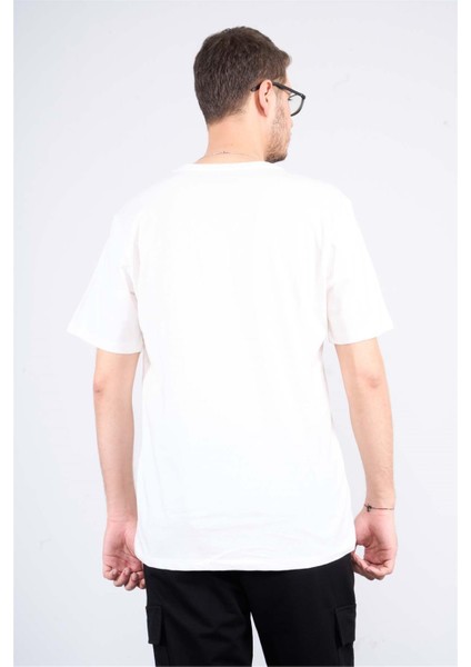 Çetinkaya Mentality 3719 Bisiklet Yaka Penye Regular Baskılı T-Shirt Krem fırsatları