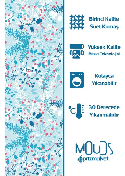 Süet Kumaş Kış Dalları Desenli Mutfak Önlüğü, Aşçı Önlüğü, Garson Önlüğü, Restoran Önlük