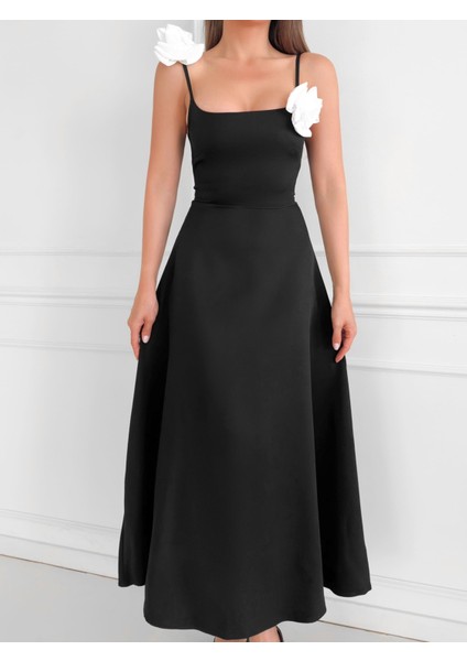 Askısında Rose Detail Elbise modelleri