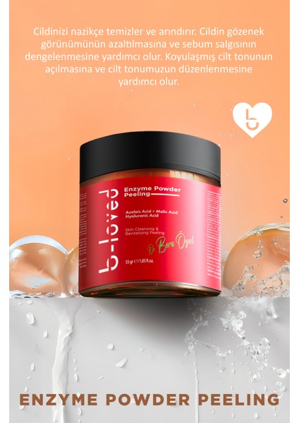 Siyah Nokta Karşıtı Azelaik Asit ve Hyaluronik Asit Içeren Yüz Canlandırıcı Enzim Peeling-55 G