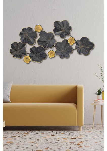 Doreart Black Bougainvillea Metal Duvar Tablosu, Ev Ofis Duvar Panosu CH114-1