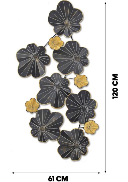 Doreart Black Bougainvillea Metal Duvar Tablosu, Ev Ofis Duvar Panosu CH114-1 modelleri