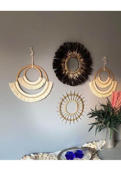 Wall Decoration Art Premium Rafya ve Makrome 4’lü Set fırsatları