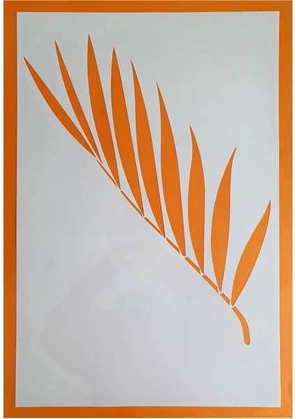 Tropik Yaprak Stencil Şablon 3 Adet Şablon 40 x 60 cm Boyutlarında