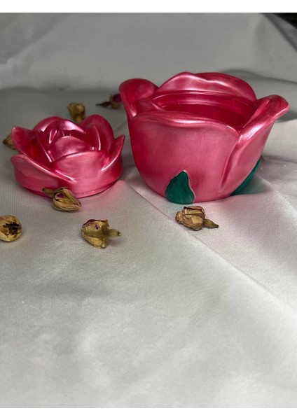 Pembe Gül Kapaklı Dekoratif Takı Kutusu, Gül Dekoratif Objesi, Dekoratif Kutusu fiyatları