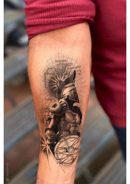 Titan Savaşçısı Geçici Kol Omuz Dövmesi Tattoo