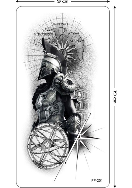 Titan Savaşçısı Geçici Kol Omuz Dövmesi Tattoo